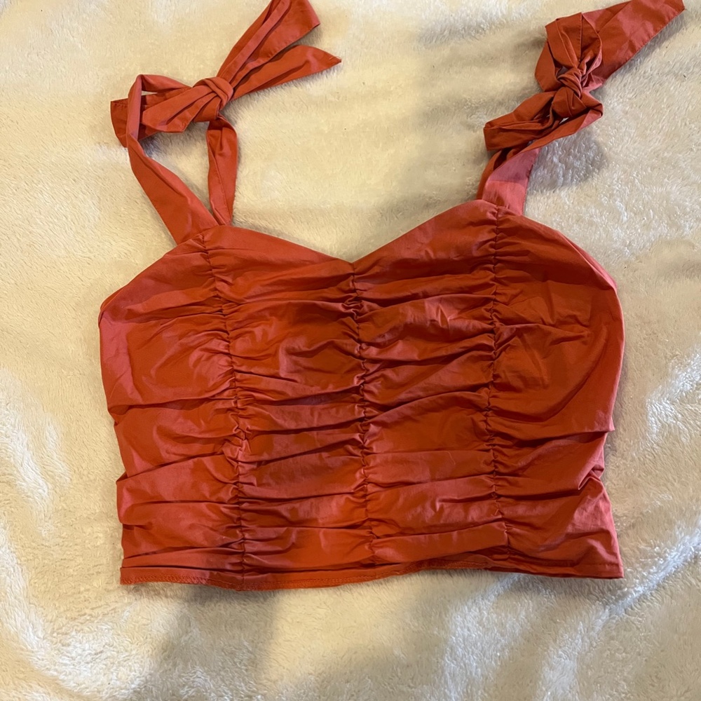 Orange forever 21 crop top with ties